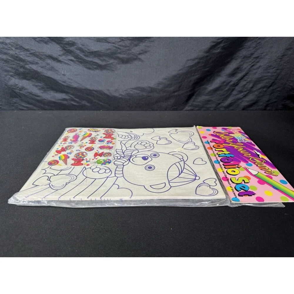 Vintage Lisa Frank Color Your Own Folder W/ Stickers NEW Portfolio Bear Ballet